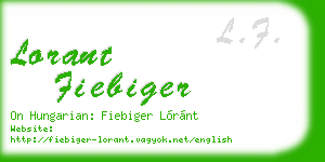 lorant fiebiger business card